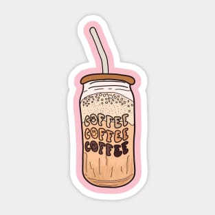 Kawaii aesthetic Iced coffee Sticker